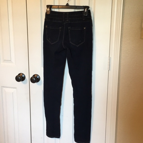 🌑Dark Wash Low Rise Jeggings Size 0🌑 - Picture 2 of 6